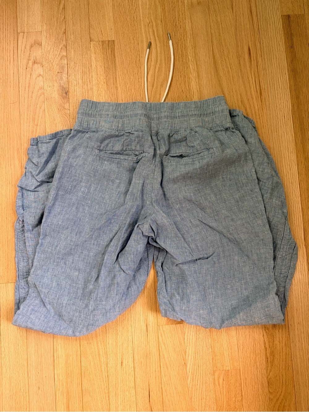 Athleta Linen Blend Wide Leg Pants Size 2 Chambray Blue Beach Travel Coastal - Picture 5 of 5